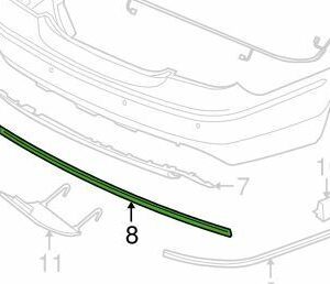 Sierlijst chroom bumper achter S - Type 1999 - 2008